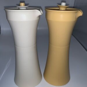 Cream and Tan Salt and Pepper Shakers